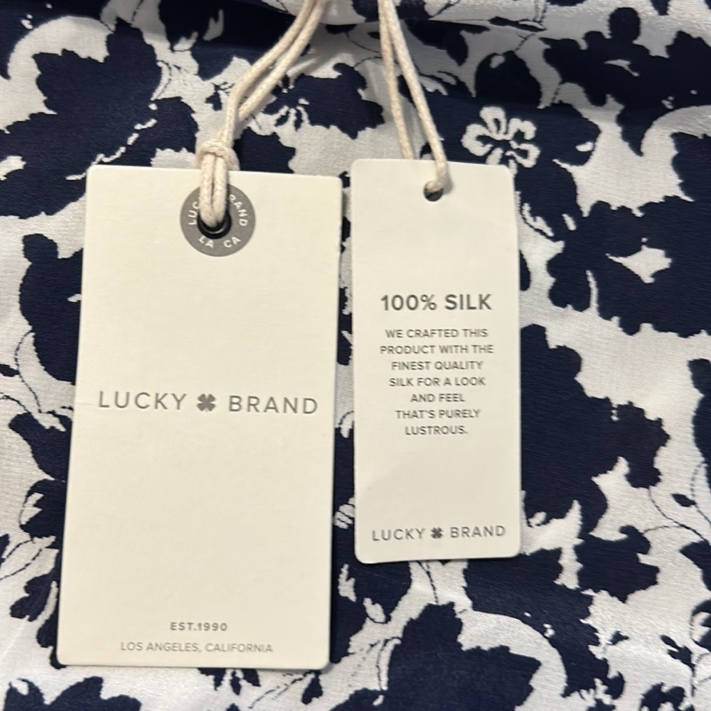 Lucky Brand NWT Karin 100% silk wrap floral print dress Size P/S - Picture 5 of 6
